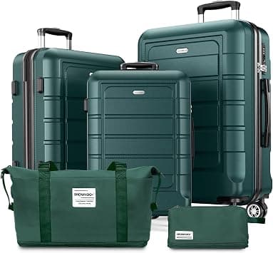 SHOWKOO Luggage Set 5 Piece Hardshell PC+ABS Expandable Suitcase, Army Green - Amazon.ae Price Tracker