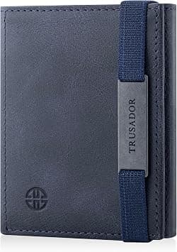 TRUSADOR Marseille Rfid Leather Wallet for Women and Men Includes ID Window, Detachable Mirror, Holds Bills, Cards, Includes Coin Pocket, Holds Cash, Navy, Small, Minimalist - Amazon.ae Price Tracker