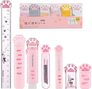 8 Piece Cute Cat Stationery Set, Pink - Amazon.ae Price Tracker