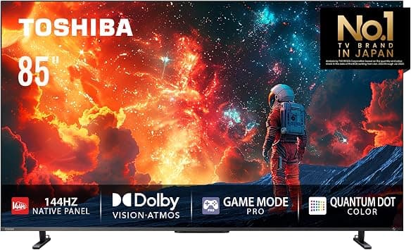 Toshiba 85 inch Native 144Hz VRR QLED Smart TV Z670M -Quantom Dot Colour, AI Piture Optimizer, AI Auto View Pro, AI 4K Upscaling, REGZA Power Audio Pro, Game Mode Pro, Dolby Atmos (2024 Model) - Amazon.ae Price Tracker