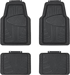 Amazon Basics 4-Piece Premium Rubber Floor Mat for Cars, SUVs and Trucks, All Weather Protection, Universal Trim to Fit, Black - Amazon.ae Price Tracker