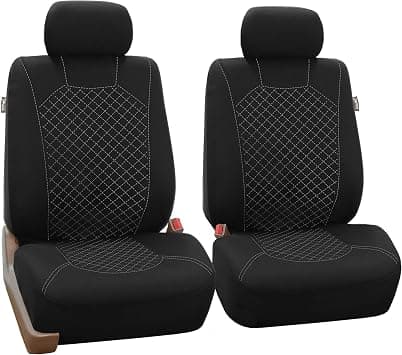 FH Group Car Seat Covers Front Set White Cloth - for Low Back Seats with Removable Headrest, Universal Fit, Automotive Cover, Airbag Compatible Cover SUV, Sedan, Van - Amazon.ae Price Tracker