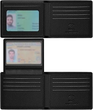 Travelambo 100% Genuine Leather Wallet for Men with Gift Box - Handmade Bifold Stylish - RFID Wallet for Men with 2 ID Windows, Craze Horse Black, 4.5 x 3.5, Simple Large Capacity Casual Classic - Amazon.ae Price Tracker