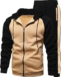 GXAMOY Men's 2 Pieces Tracksuits Running Sports Suits Drawstring Waistband Sweatsuit - Amazon.ae Price Tracker