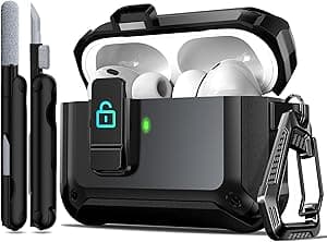 R-fun for AirPods Pro 3 Case (2025) Cover with Cleaning Kit, Military-Grade Heavy-Duty Drop-Resistant with Auto Pop-Up Lid for AirPods Pro 3rd Generation 2025 USB-C Charging Case, Black - Amazon.ae Price Tracker