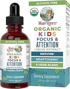 MaryRuth Organics Kids Focus Support Supplement by MaryRuth's, Natural Brain Support Vitamin, Adrenal Complex with Astragalus Root, Gingko Leaf & Wood Betony Herb, 1 Month Supply, 1 Fl Oz - Amazon.ae Price Tracker