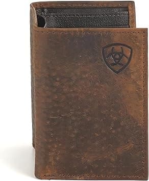 ARIAT Trifold Wallet Emboss Corner Logo Brown One Size - Amazon.ae Price Tracker