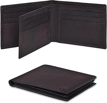 Oak Leathers Wallets for Men Slim Bifold RFID Blocking Front Pocket Wallets (Vintage , Pecan) - Amazon.ae Price Tracker