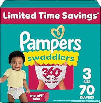 Pampers Diapers - Swaddlers 360° - Size 3, 70 Count, up to 100% Leakproof Comfy Dry Fit, Designed for Easy Changes, Pull On Baby Diaper (Packaging May Vary) - Amazon.ae Price Tracker