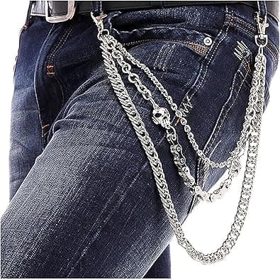 Pants Chain Wallet for Men Women, Biker Wallet, Long Cool Punk Trousers Pocket Belt Key Chains for Hip Hop Rock - Amazon.ae Price Tracker