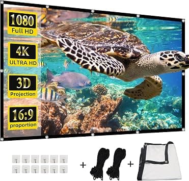 Projector Screen,HUANYINGBJB 4K 16:9 HD Rear Front Projector Screen Foldable Projection Screen Double-Sided Portable Outdoor Indoor Projector Screen for Movie Home Theater - Amazon.ae Price Tracker