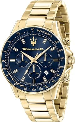 Maserati Gold Steel Analog Quartz Men Watch, Gold, Chronograph - Amazon.ae Price Tracker