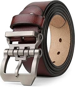 JingHao Belts for Men,Casual Mens Belt Leather for Jeans,Cowboy,Black Genuine Leather Belt,Plus Size 28"-64" Width 1.45" Brown - Amazon.ae Price Tracker