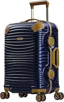 Eminent Luggage Makrolon Polycarbonate Gold Jetstream Aluminum Frame Zipper Less Suitcase Extra Corner Protection Double TSA Lock E9R1 (Checked Luggage 24-Inch, Blue) - Amazon.ae Price Tracker