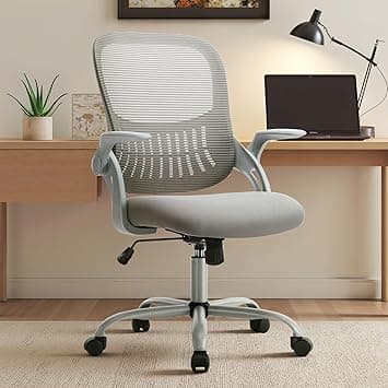 Sweetcrispy Ergonomic Office Desk Chair Mesh Adjustable Swivel Mid-Back Computer Chair with Lumbar Support Comfy Flip-up Arms for Home Office - Amazon.ae Price Tracker