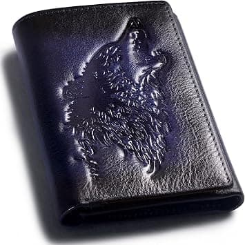 Men's Trifold Wallet,Wolf Wallets For Men Leather,Rfid Blocking,Gifts For Him Husband (blue) - Amazon.ae Price Tracker