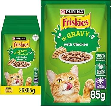 Purina Friskies Chicken Chunks In Gravy Wet Cat Food Pouch 85G (26 Pouches) - Amazon.ae Price Tracker