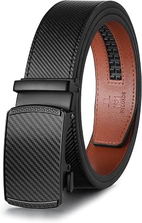MILORDE Men's Genuine Leather Ratchet Belt, Customizable Fit, 1 3/8" for Dress Pant Shirt Oxfords Casual Golf - Amazon.ae Price Tracker