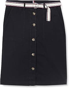 Tommy Hilfiger Women's POPLIN GMD CHINO SKIRT Skirt - Amazon.ae Price Tracker