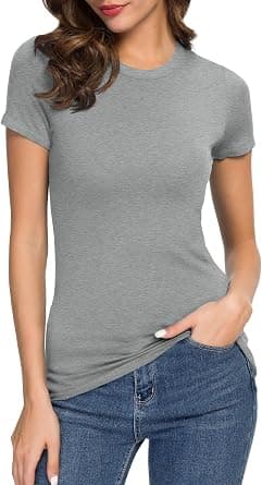 Urban CoCo Women's Solid Bodycon Short Sleeve T-Shirt - Amazon.ae Price Tracker