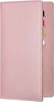 Hoffi Checkbook Covers for Personal Duplicate Checks, Genuine Leather Checkbooks Register Cover Holder Wallets for Women & Men (Pink), Pink, One size, Classic - Amazon.ae Price Tracker