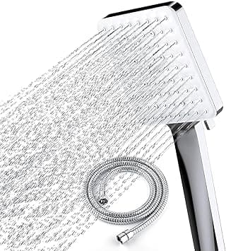 Newentor Shower Head with Hose Set with 6 Settings Spray Mode, Chrome - 1.5m - Amazon.ae Price Tracker