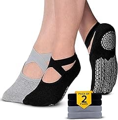 Pilates Socks for Women, Non-slip & Straps Yoga Athletic Socks with Grip for Women Grippers Socks, Barre Barefoot Workout Hospital - Amazon.ae Price Tracker