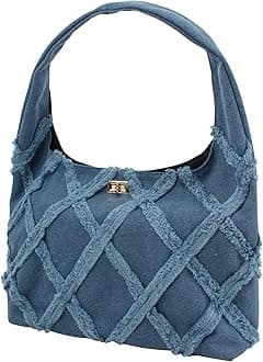 Fashion Denim Canvas Shoulder Bag Women Tote Bag Quilted Distressed Tassel Satchel Purse - Amazon.ae Price Tracker