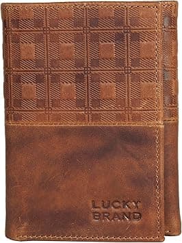 Lucky Brand Men's Trifold and L Wallet, Plaid Embossed Leather-Brown, Tri-Fold - Amazon.ae Price Tracker