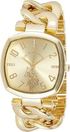 ACCUTIME U.S. POLO ASSN. Women's Quartz Watch, Analog Display and Gold Plated Strap USC40250 - Amazon.ae Price Tracker