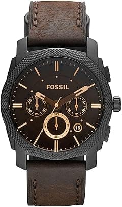 Fossil Machine Men's Watch with Stainless Steel or Leather Band, Chronograph or Analog Watch Display - Amazon.ae Price Tracker
