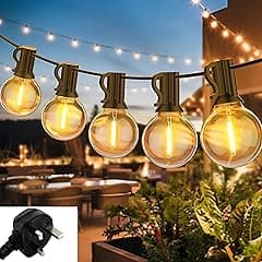 Beauenty Outdoor String Lights 50 Feet G40 Globe LED Patio Lights with 25 Bulbs,2700K Bright LED Patio String Lights, Waterproof Hanging Light Strings for Wedding Patio Indoor Outdoor Party Garden - Amazon.ae Price Tracker