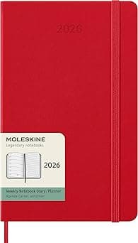 Moleskine 12 Month Weekly Notebook Large Scarlet Red Hard - Amazon.ae Price Tracker