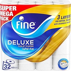 Fine Deluxe Toilet Tissues Paper 32 Rolls, 140 sheets x 3 Ply - Amazon.ae Price Tracker