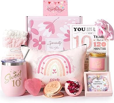 10th Birthday Gifts for Girls,Happy 10th Pamper Gift Basket Ideas for Daughter, Cute Unique Sweet 10 Year Old Birthday Hampers Presents for Her,Best Friend Niece,Granddaughter, Sister, Friend, Teens - Amazon.ae Price Tracker