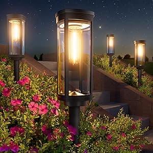 Solar Pathway Lights Outdoor,4 Pack Bright Solar Powered Garden Lights Waterproof IP65, Long Lasting Outdoor Light for Yard Garden Walkway Landscape Lawn Patio - Amazon.ae Price Tracker