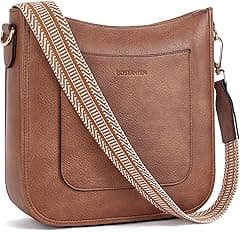 BOSTANTEN Crossbody Bags for Women Trendy Vegan Leather Hobo Handbags Fashion Shoulder Bags Purse with Adjustable Guitar Strap - Amazon.ae Price Tracker