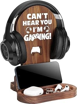 Gamer Gifts for Teenage Boy, Gamer Room Decor for Man, Best Gifts for Son, Boyfriend, Husband, Gaming Accessories for Room, Wooden Gaming Headset Stand for Gaming Desktop- Can't Hear You I'm Gaming - Amazon.ae Price Tracker