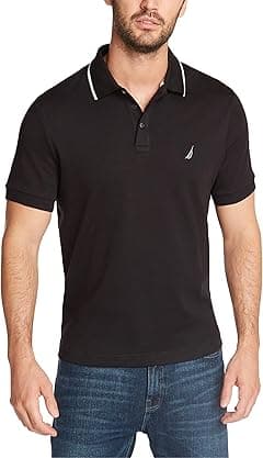 Nautica mens Classic Fit Short Sleeve Solid Tipped Collar Soft Polo Shirt Polo Shirt - Amazon.ae Price Tracker
