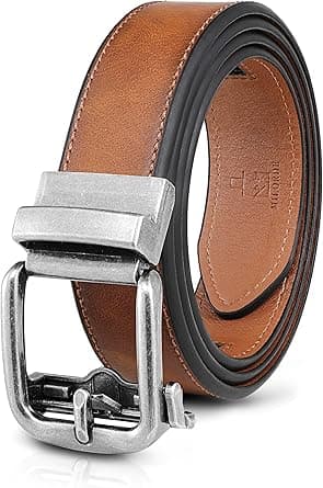 MILORDE Men's Genuine Leather Ratchet Belt, Customizable Fit, 1 3/8" for Dress Pant Shirt Oxfords Casual Golf - Amazon.ae Price Tracker