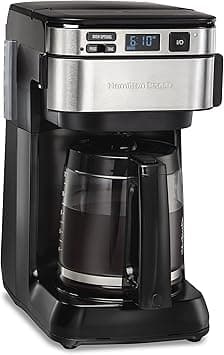 Hamilton Beach FrontFill® 12 Cup Programmable Coffee Maker, 1.7L Glass carafe, 950W, Wake up ready, 3 brewing options, Reusable mesh filter, Clean reminder, Auto shut off, 46310-ME - Amazon.ae Price Tracker