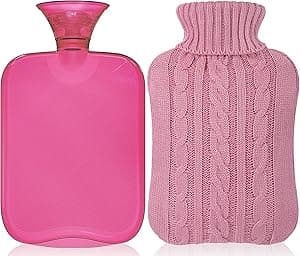 Attmu Hot Water Bottle with Cover Knitted, Transparent Hot Water Bag 2 Liter - Pink - Amazon.ae Price Tracker