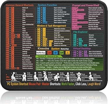 Kinevolve Mouse Pad with Windows Shortcuts – Small Windows Cheat Sheet Desk Pad – 11.8"x9.8" Portable Computer Mousepad – Gaming, Office, Waterproof, Non-Slip, Stitched Edges - Amazon.ae Price Tracker