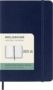 Moleskine 18 Monate Wochen Notizkalender 2025/2026, Pocket/A6, 1 Wo = 1 Seite, rechts linierte Seite, Weicher Einband, Saphir - Amazon.ae Price Tracker