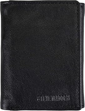 steve madden Men's Leather Trifold Wallet With RFID Blocking Technology, Black (Smooth Grain), One size - Amazon.ae Price Tracker