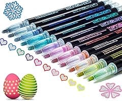 Shimmer Markers Outline Double Line: 12 Colors Metallic Glitter Pens Set Sparkle Kid Age 4 8 10 14 Year Old Gift Present Doodle Drawing Supplies Art Craft Tween Teen Girl Christmas Stocking Stuffers - Amazon.ae Price Tracker