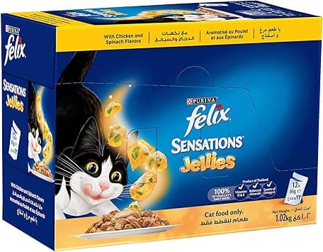 Purina® Felix® Sensations Jellies Chicken and Spinach Flavors 85g (Pack of 12) - Amazon.ae Price Tracker