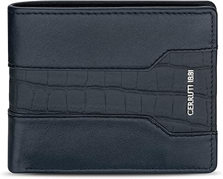 CERRUTI MENS LEATHER WALLET IN CROCO & PLAIN 110X90MM, BLUE - Amazon.ae Price Tracker