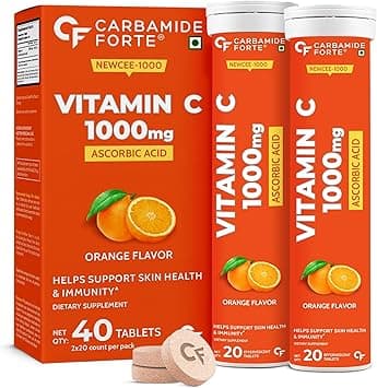 Carbamide Forte Vitamin C Effervescent Tablets 1000mg for Skin Health & Immunity | Vitamin C Tablets | 2 X 20 Effervescent Tablets - Amazon.ae Price Tracker