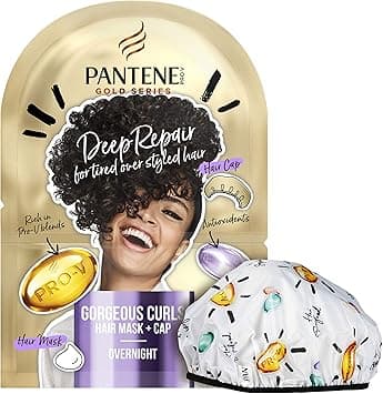 Pantene Gold Series Hair Mask & Reusable Shower Cap, Stocking Filler, Deep Repair Conditioner Hair Treatment, Curly Hair Products, 20ml, Gifts for Women - Amazon.ae Price Tracker